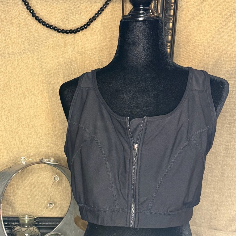 Xersion Black Zip-Front Women's Sports Bra Size 3X